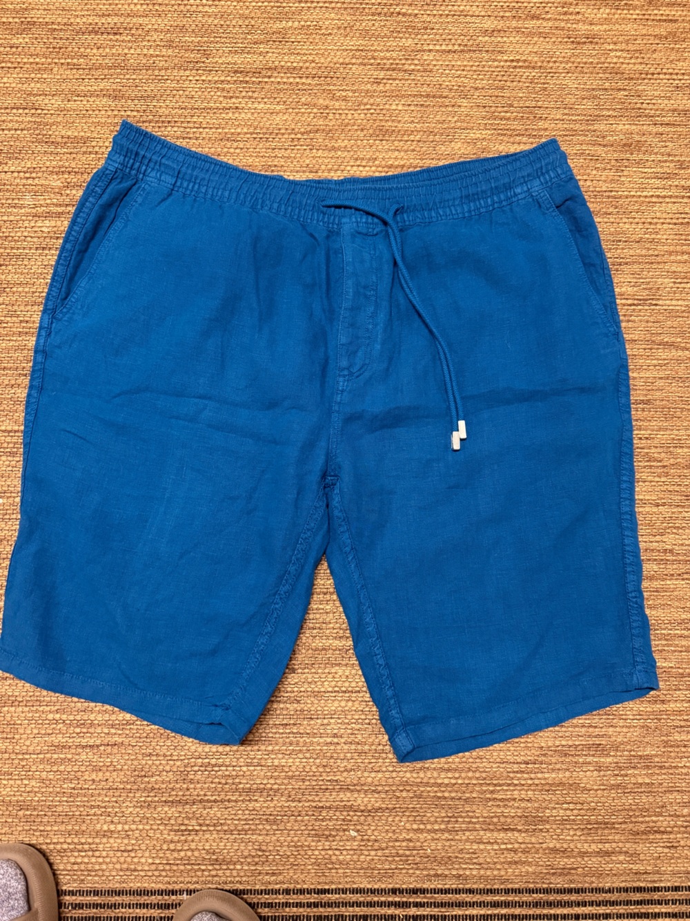 Vilebrequin Teal Drawstring Linen-Blend Shorts